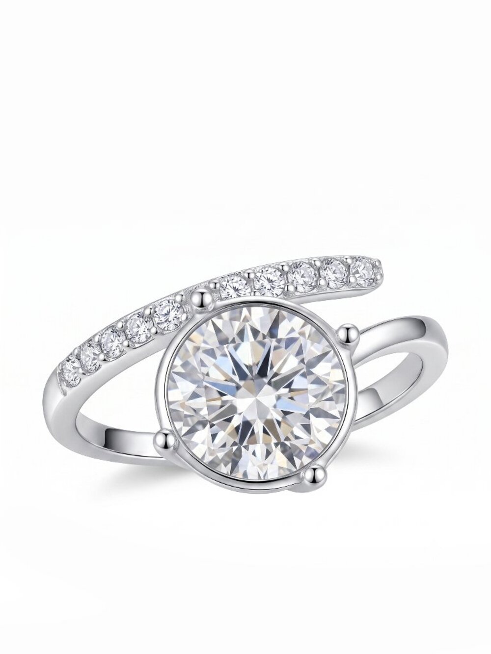 Swarovski Crystal Ring, 925 Sterling Silver